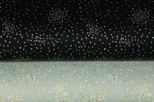 Designer-Baumwollstoff Clusters Iced Mint Metallic (10 cm)